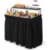 imageVINGLI 4 Foot Party Ice Cooler Folding Table Portable Tailgate Camp Fishing Cleaning Plastic with Matching Skirt Ice Table for Party BBQ Camping PicnicBlack