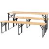 imageVINGLI 6 Foot Folding Picnic Table with Benches WeatherResistant Wood Beer Camping Table wCarrying Handles for Family Garden Patio Outdoor Activities Use at Home and Commercial