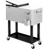 imageVINGLI 80 Quart Rolling Ice Chest Portable Patio Party Bar Drink Cooler Cart with Shelf Beverage Pool with Bottle OpenerGrey
