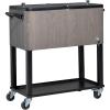 imageVINGLI 80 Quart Rolling Ice Chest on Wheels Patio Cooler Cart Beverage Rolling Cooler for Outdoor Patio Deck PartyGrey