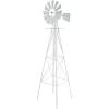 imageVINGLI 8FT Ornamental Windmill Backyard Garden Decoration Weather Vane Heavy Duty Metal Wind Mill w 4 Legs Design Grey 8 Feet 216 Inches 800 Feet 2598 Inches 2598 InchesWhite