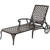 imageVINGLI Cast Aluminum Outdoor Chaise Lounge Chair with Wheels Patio Chaise Lounge with 3Position Adjustable Backrest Outdoor Tanning Chair Patio Lounge Chair Bronze Without CushionBronze