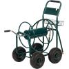 imageVINGLI Garden Hose Reel Cart 4Wheel Portable Residential Hose Reel Cart Hose Guide System with Storage Basket Rust Resistant for Family Yard Garden and Farm GreenGreen