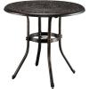 imageVINGLI Outdoor Bar Table Cast Aluminum Bar Height Patio Table with Umbrella Hole Patio Dining Table Tall Bistro Table Outdoor Furniture for Garden Porch Yard and Balcony 32quot Dia x 41 H BronzeBronze