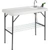 imageVINGLI Outdoor Folding Fish and Game Cleaning Table wSink Portable ampamp Durable Standard Garden Connection Upgraded Drainage Hose Stainless Steel Classic1 Sink Upgraded
