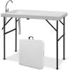 imageVINGLI Outdoor Folding Fish and Game Cleaning Table wSink Portable ampamp Durable Standard Garden Connection Upgraded Drainage Hose Stainless Steel Classic1 Sink Halffold