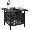 imageVINGLI Outdoor Side Table with Umbrella Hole 157quot Umbrella Stand Table Metal Patio Side Table Coffee Table End Table for Garden Pool Deck