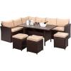 imageVINGLI Patio Furniture Set 8 Pieces Outdoor Furniture with Dining TableampampChair All Weather Wicker Outdoor Sectional Sofa with Ottoman