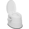 imageVINGLI Portable Toilet  Indoor Outdoor Commode wDetachable Inner Bucket ampamp Removable Paper Holder Lightweight ampamp Compact for Camping Boat Van Emergency Use GreyWhite
