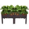 imageVINGLI Square Raised Garden Bed SelfWatering Plastic Planter for Indoor Outdoor Vegetables Fruits Potato Flowers All Weather 2 Pcs2 Pcs
