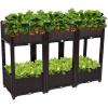 imageVINGLI Square Raised Garden Bed SelfWatering Plastic Planter for Indoor Outdoor Vegetables Fruits Potato Flowers All Weather 2 Pcs6 Pcs