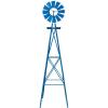 imageVINGLI Upgrade 8FT Ornamental Windmill Backyard Garden Decoration Weather Vane Heavy Duty Metal Wind Mill w 4 Legs Design Blue