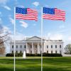 imageVINGLI Upgraded 20FT Sectional Aluminum Flagpole Thick Tube Halyard Flag PoleKit Free 2733mph 3x5 USA American Flag Golden Ball Top Halyard Rope PVC SleeveOutdoor Residential Garden Gazebo2pcs20FT