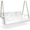 imageVINGLI Upgraded Patio Wooden Porch Swing for Courtyard ampamp Garden Heavy Duty 880 LBS Swing Chair Bench with Hanging Chains for Outdoors Black 4 FTWhite