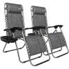 imageVINGLI Upgraded Zero Gravity Chair Set of 2 Lounge Outdoor Chairs with Trays and Pillows Folding Patio Recliner Chairs for Backyard Poolside GardenGrey