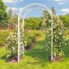 imageVINGLI Vinyl Garden Arbor PVC Wedding Arch for Ceremony Party Garden Trellis for Climbing Plants Outdoor Arch Backdrop Stand for Garden Backyard LawnWhite