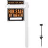 imageVINGLI Vinyl PVC Real Estate Sign Post 6 Tall Yard Post for Sale Open House and Home Black Two PackWhite