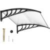 imageVINGLI Window Awning Door Canopy Exterior 40quot x 80quot Awnings for Doors Polycarbonate Cover Patio Door Awning Rain Snow Sunlight Protection Hollow Sheet Clear Board ampamp Black BracketBlack bracketTransparent Sheet