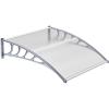 imageVINGLI Window Awning Door Canopy Exterior 40quot x 80quot Awnings for Doors Polycarbonate Cover Patio Door Awning Rain Snow Sunlight Protection Hollow Sheet Clear Board ampamp Black BracketGrey Board  Grey Bracket