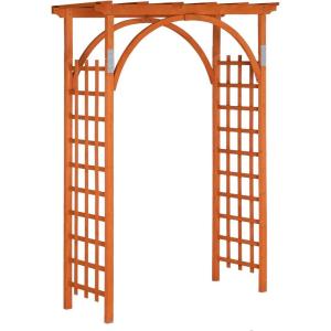 imageVINGLI 85in Wooden Arbor Wedding Arch for Ceremony Wood Trellis for Plant Climbing Christmas Decor Pergola for Garden Backyard Lawn TeakTeak