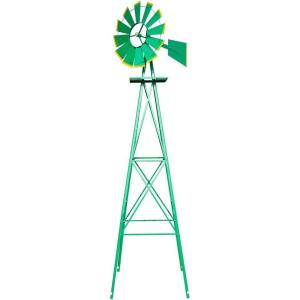 imageVINGLI 8FT Ornamental Windmill Backyard Garden Decoration Weather Vane Heavy Duty Metal Wind Mill w 4 Legs Design Grey 8 Feet 216 Inches 800 Feet 2598 Inches 2598 InchesGreen