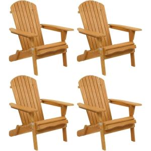 imageVINGLI Folding Adirondack Chairs Set of 4 Clearance Weather ResistantLawn Cheap Fire Pit Highwood Lounge ChairsPatio Furniture Sets for Campfire Bonfire4 Pieces