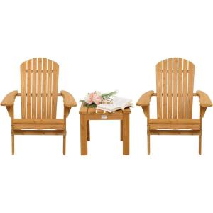 imageVINGLI Folding Adirondack Chairs Set of 4 Clearance Weather ResistantLawn Cheap Fire Pit Highwood Lounge ChairsPatio Furniture Sets for Campfire Bonfire3 Pieces