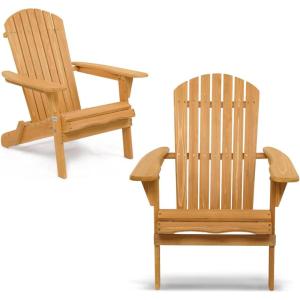 imageVINGLI Folding Adirondack Chairs Set of 4 Clearance Weather ResistantLawn Cheap Fire Pit Highwood Lounge ChairsPatio Furniture Sets for Campfire Bonfire2 Pieces