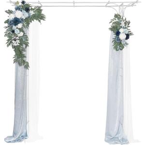 imageVINGLI Garden Arbor Arch Archway for Wedding Ceremony Party Steel Garden Trellis for Plant Climbing Christmas Decorations Pergola for Backyard Lawn BlackWhite