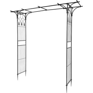 imageVINGLI Garden Arbor Arch Archway for Wedding Ceremony Party Steel Garden Trellis for Plant Climbing Christmas Decorations Pergola for Backyard Lawn BlackBlack