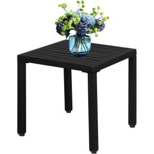imageVINGLI Metal Patio Side Table Indoor Outdoor End Table 19 Patio Coffee Bistro Table Outdoor Patio Furniture Table