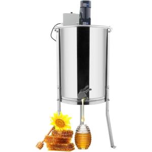 imageVINGLI New Electric 4 Frame Honey Extractor SeparatorFood Grade Stainless Steel Honeycomb Spinner Drum with Adjustable Height StandsBeekeeping Pro Extraction Apiary Centrifuge Equipment