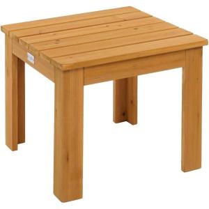 imageVINGLI Outdoor Adirondack Side Table WNatural Finished 18quot Square Thick Wooden Coffee Table Top Stable Large Weight Capacity Conversation End Table for Patio Backyard Garden Poolside and BalconyNatural