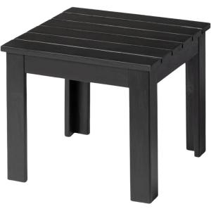 imageVINGLI Outdoor Adirondack Side Table WNatural Finished 18quot Square Thick Wooden Coffee Table Top Stable Large Weight Capacity Conversation End Table for Patio Backyard Garden Poolside and BalconyBlack
