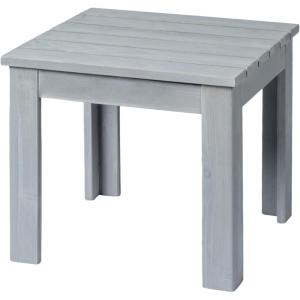 imageVINGLI Outdoor Adirondack Side Table WNatural Finished 18quot Square Thick Wooden Coffee Table Top Stable Large Weight Capacity Conversation End Table for Patio Backyard Garden Poolside and BalconyGrey