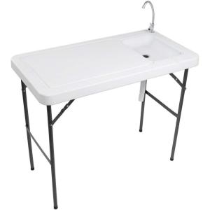 imageVINGLI Outdoor Folding Fish and Game Cleaning Table wSink Portable ampamp Durable Standard Garden Connection Upgraded Drainage Hose Stainless Steel Classic1 Sink Classic