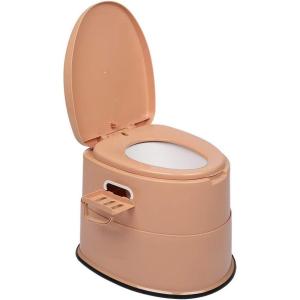 imageVINGLI Portable Toilet  Indoor Outdoor Commode wDetachable Inner Bucket ampamp Removable Paper Holder Lightweight ampamp Compact for Camping Boat Van Emergency Use GreyBrown