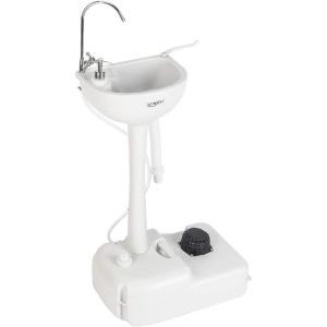 imageVINGLI Upgraded Portable Sink Rolling Hand Wash Basin Stand with Towel Holder ampamp Soap Dispenser ampamp Wheels Perfect for GardenCampingOutdoor EventsGatheringsWorksiteRVIndoorStandard
