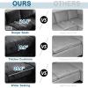 imageVINGLI 110quot Large Ushape Sectional Sofa Couch with 51quotD Double Chaise for Living Room Modern Sectional Couch Set with Soft 59quot Thickness Seating Padding Chenille Fabric Metal Gold LegsRich CyanBlack
