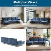 imageVINGLI 110quot Large Ushape Sectional Sofa Couch with 51quotD Double Chaise for Living Room Modern Sectional Couch Set with Soft 59quot Thickness Seating Padding Chenille Fabric Metal Gold LegsRich CyanBluishgrey