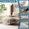 imageVINGLI 110quot Large Ushape Sectional Sofa Couch with 51quotD Double Chaise for Living Room Modern Sectional Couch Set with Soft 59quot Thickness Seating Padding Chenille Fabric Metal Gold LegsRich CyanKhaki