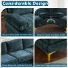 imageVINGLI 110quot Large Ushape Sectional Sofa Couch with 51quotD Double Chaise for Living Room Modern Sectional Couch Set with Soft 59quot Thickness Seating Padding Chenille Fabric Metal Gold LegsRich CyanCyan