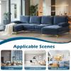 imageVINGLI 110quot Large Ushape Sectional Sofa Couch with 51quotD Double Chaise for Living Room Modern Sectional Couch Set with Soft 59quot Thickness Seating Padding Chenille Fabric Metal Gold LegsRich CyanBluishgrey