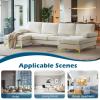 imageVINGLI 110quot Large Ushape Sectional Sofa Couch with 51quotD Double Chaise for Living Room Modern Sectional Couch Set with Soft 59quot Thickness Seating Padding Chenille Fabric Metal Gold LegsRich CyanBeige
