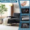 imageVINGLI 110quot Large Ushape Sectional Sofa Couch with 51quotD Double Chaise for Living Room Modern Sectional Couch Set with Soft 59quot Thickness Seating Padding Chenille Fabric Metal Gold LegsRich CyanBlack