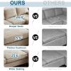 imageVINGLI 110quot Large Ushape Sectional Sofa Couch with 51quotD Double Chaise for Living Room Modern Sectional Couch Set with Soft 59quot Thickness Seating Padding Chenille Fabric Metal Gold LegsRich CyanKhaki