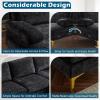 imageVINGLI 110quot Large Ushape Sectional Sofa Couch with 51quotD Double Chaise for Living Room Modern Sectional Couch Set with Soft 59quot Thickness Seating Padding Chenille Fabric Metal Gold LegsRich CyanBlack
