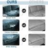 imageVINGLI 110quot Large Ushape Sectional Sofa Couch with 51quotD Double Chaise for Living Room Modern Sectional Couch Set with Soft 59quot Thickness Seating Padding Chenille Fabric Metal Gold LegsRich CyanCyan
