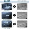imageVINGLI 110quot Large Ushape Sectional Sofa Couch with 51quotD Double Chaise for Living Room Modern Sectional Couch Set with Soft 59quot Thickness Seating Padding Chenille Fabric Metal Gold LegsRich CyanBluishgrey