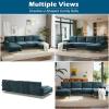 imageVINGLI 110quot Large Ushape Sectional Sofa Couch with 51quotD Double Chaise for Living Room Modern Sectional Couch Set with Soft 59quot Thickness Seating Padding Chenille Fabric Metal Gold LegsRich CyanCyan